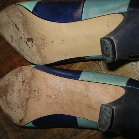 Nordstrom's Italian Pumps - Teal & Navy - Size 8 M - Picture 4 of 5